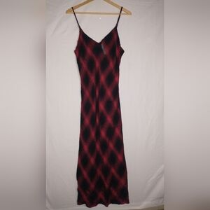 Wet Seal 90's NWT Red and Black Checkered Maxi Dress Size Large
